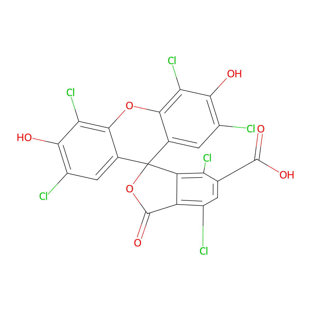 2',4,4',5',7,7'-Hexachloro-3',6'-dihydroxy-3-oxo-3H-spiro(2-benzofuran-1,9'-xanthene)-6-carboxylic acid molecular structure, CAS 155911-16-3