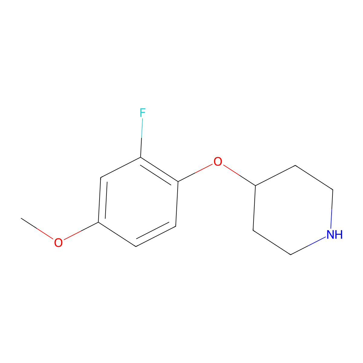 4-(2-Fluoro-4-methoxyphenoxy)piperidine molecular structure, CAS 1559111-01-1