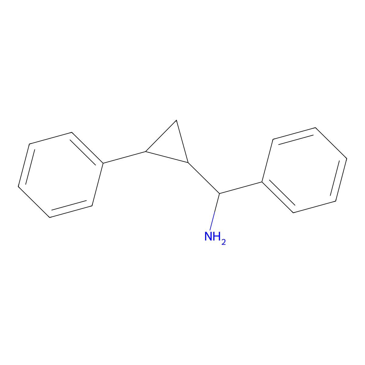 1-Phenyl-1-(2-phenylcyclopropyl)methanamine molecular structure, CAS 1559116-96-9