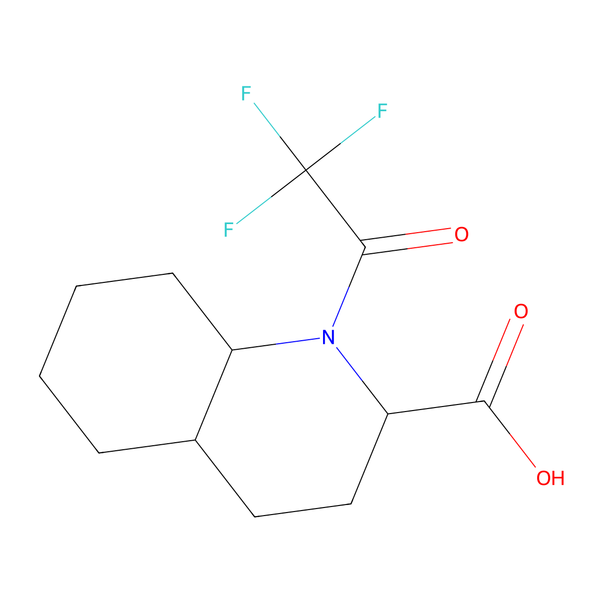 1-(Trifluoroacetyl)-decahydroquinoline-2-carboxylic acid molecular structure, CAS 1559130-73-2