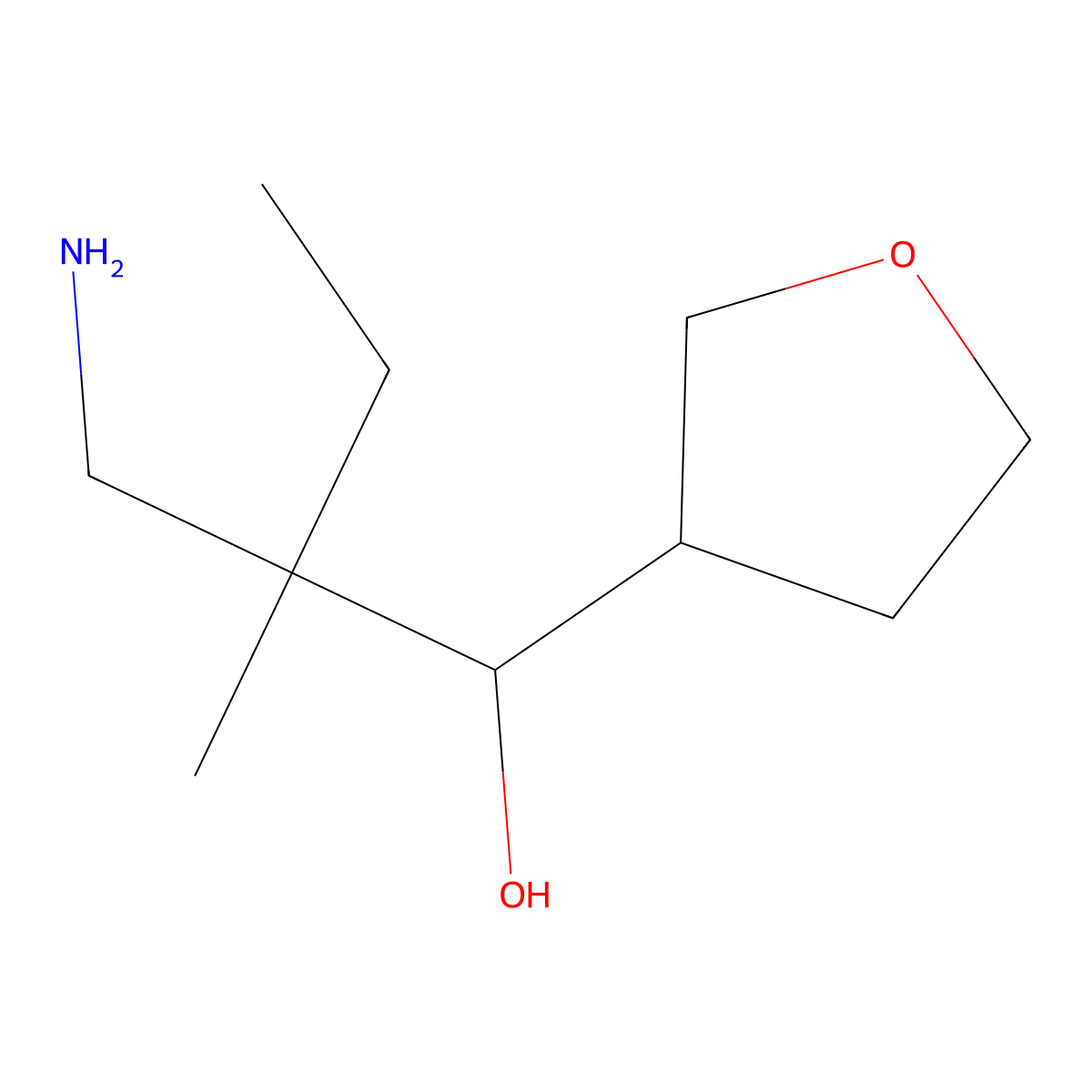 2-(Aminomethyl)-2-methyl-1-(oxolan-3-yl)butan-1-ol molecular structure, CAS 1559162-29-6