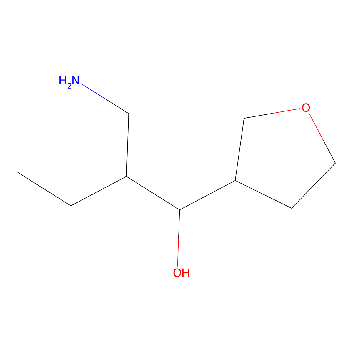 2-(Aminomethyl)-1-(oxolan-3-yl)butan-1-ol molecular structure, CAS 1559163-70-0