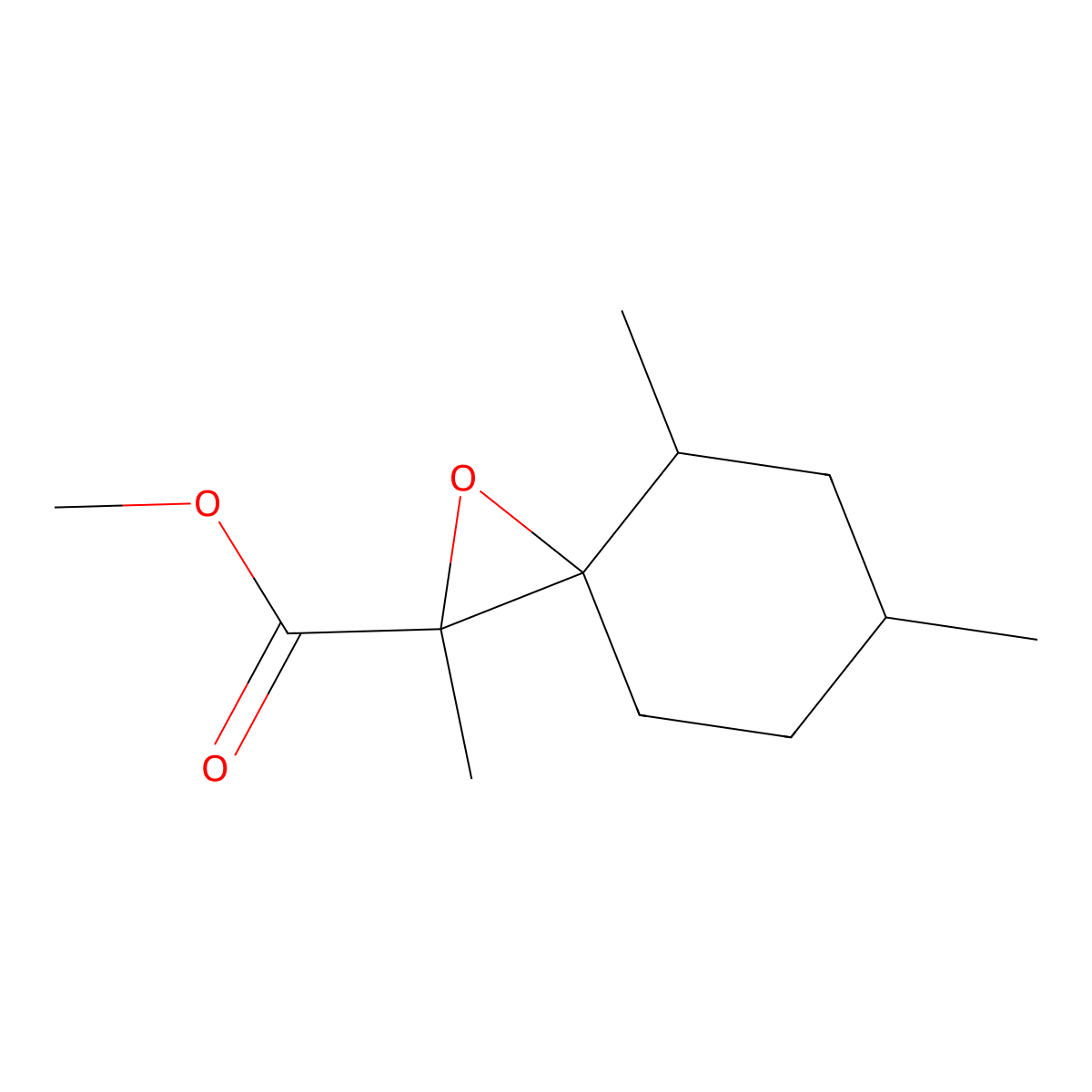 Methyl 2,4,6-trimethyl-1-oxaspiro[2.5]octane-2-carboxylate molecular structure, CAS 1559194-34-1