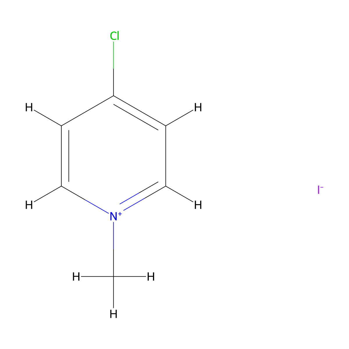Pyridinium, 4-chloro-1-methyl-, iodide molecular structure, CAS 15592-05-9