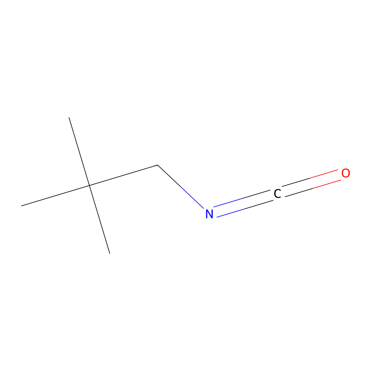 2,2-Dimethylpropyl isocyanate molecular structure, CAS 15592-29-7