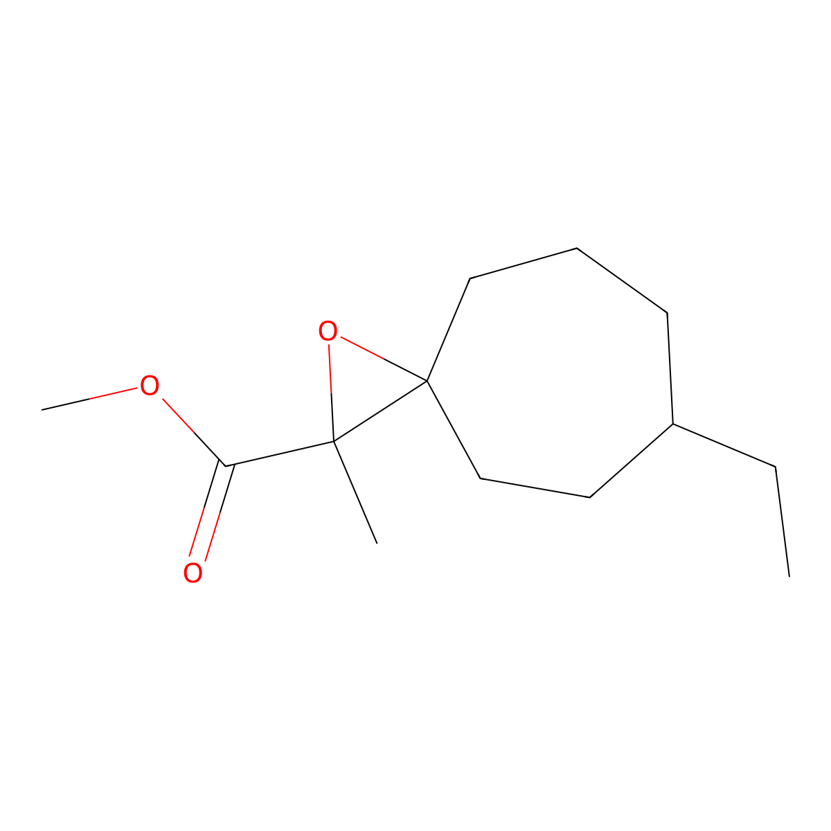 Methyl 6-ethyl-2-methyl-1-oxaspiro[2.6]nonane-2-carboxylate molecular structure, CAS 1559251-73-8