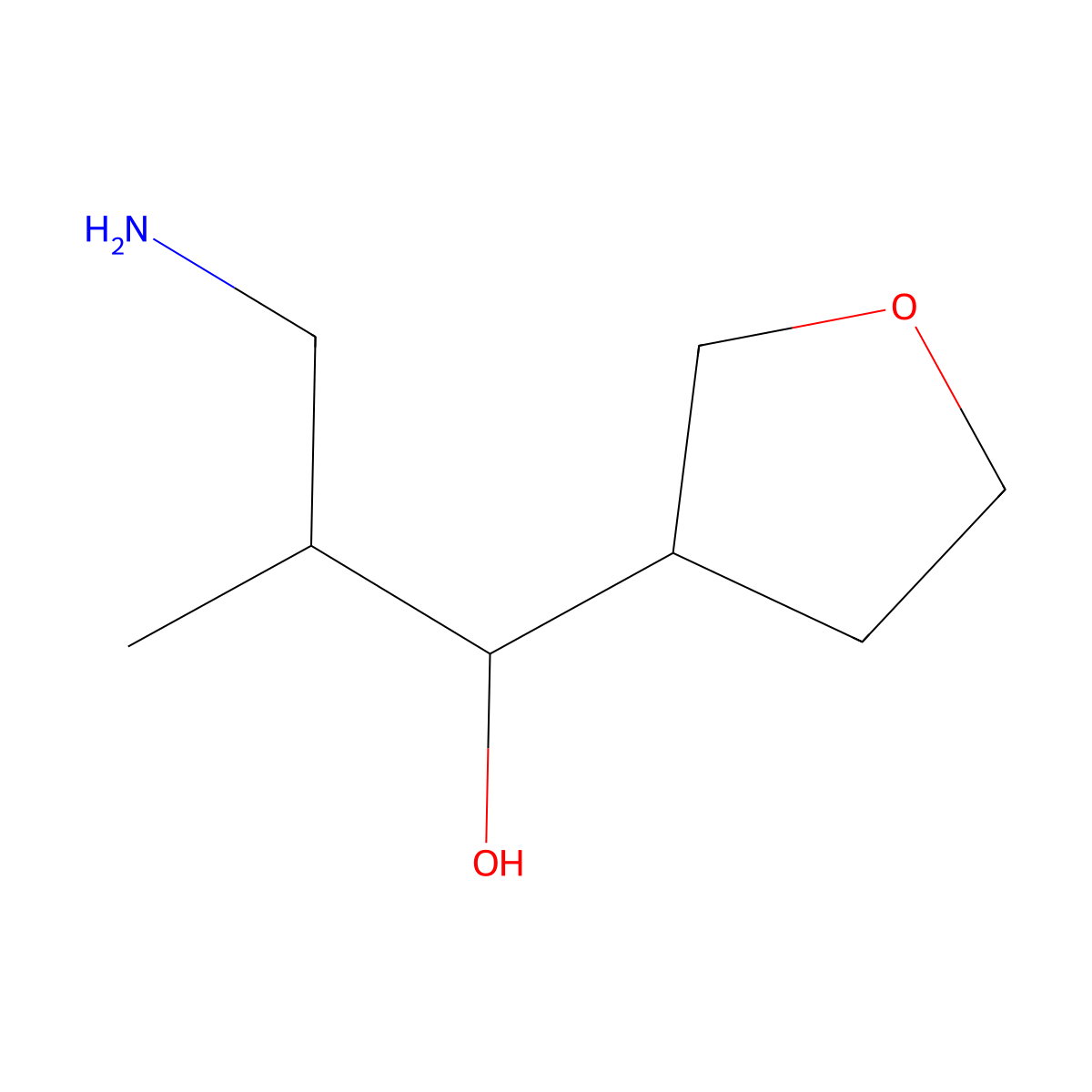 3-Amino-2-methyl-1-(oxolan-3-yl)propan-1-ol molecular structure, CAS 1559279-20-7