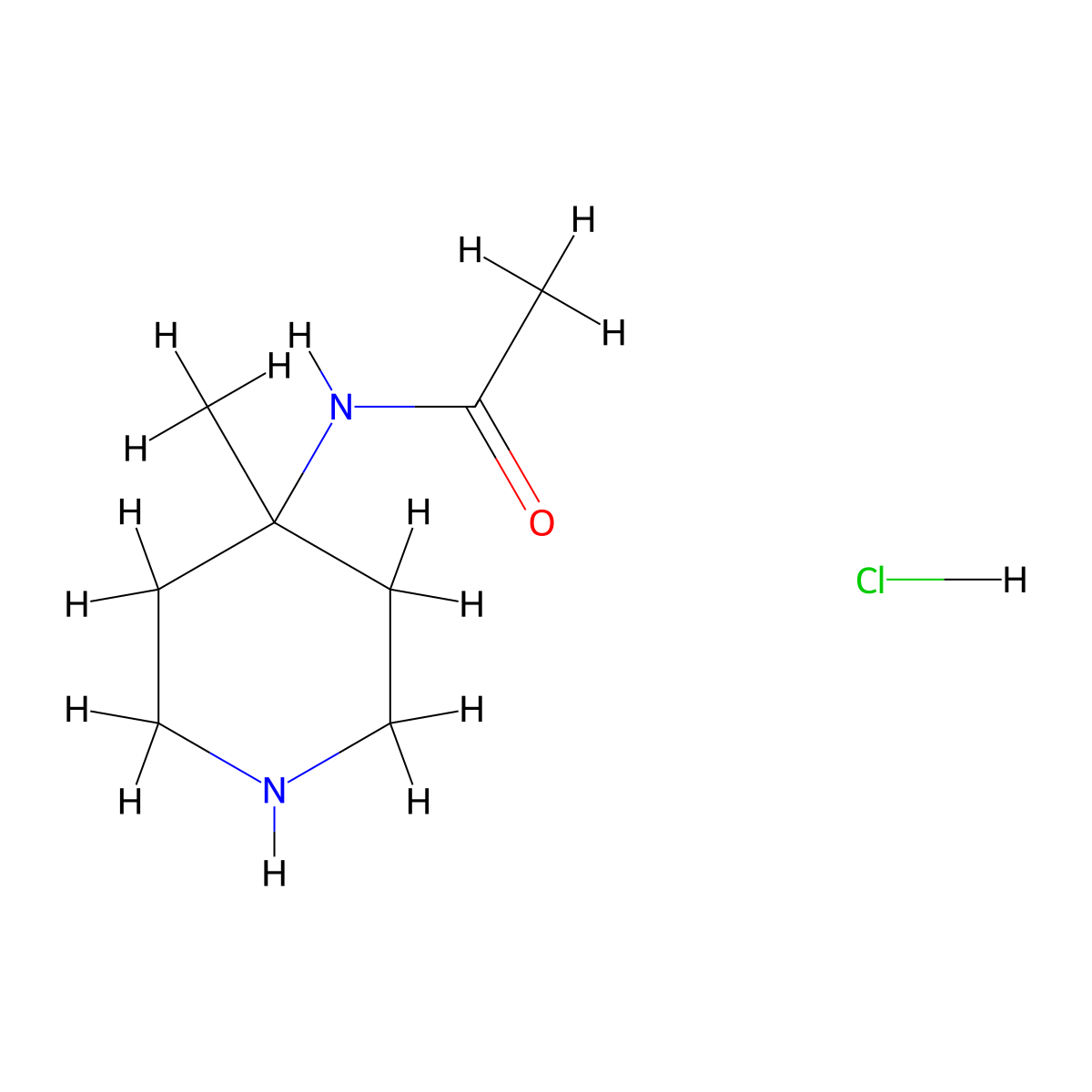N-(4-methylpiperidin-4-yl)acetamide hydrochloride molecular structure, CAS 155928-36-2