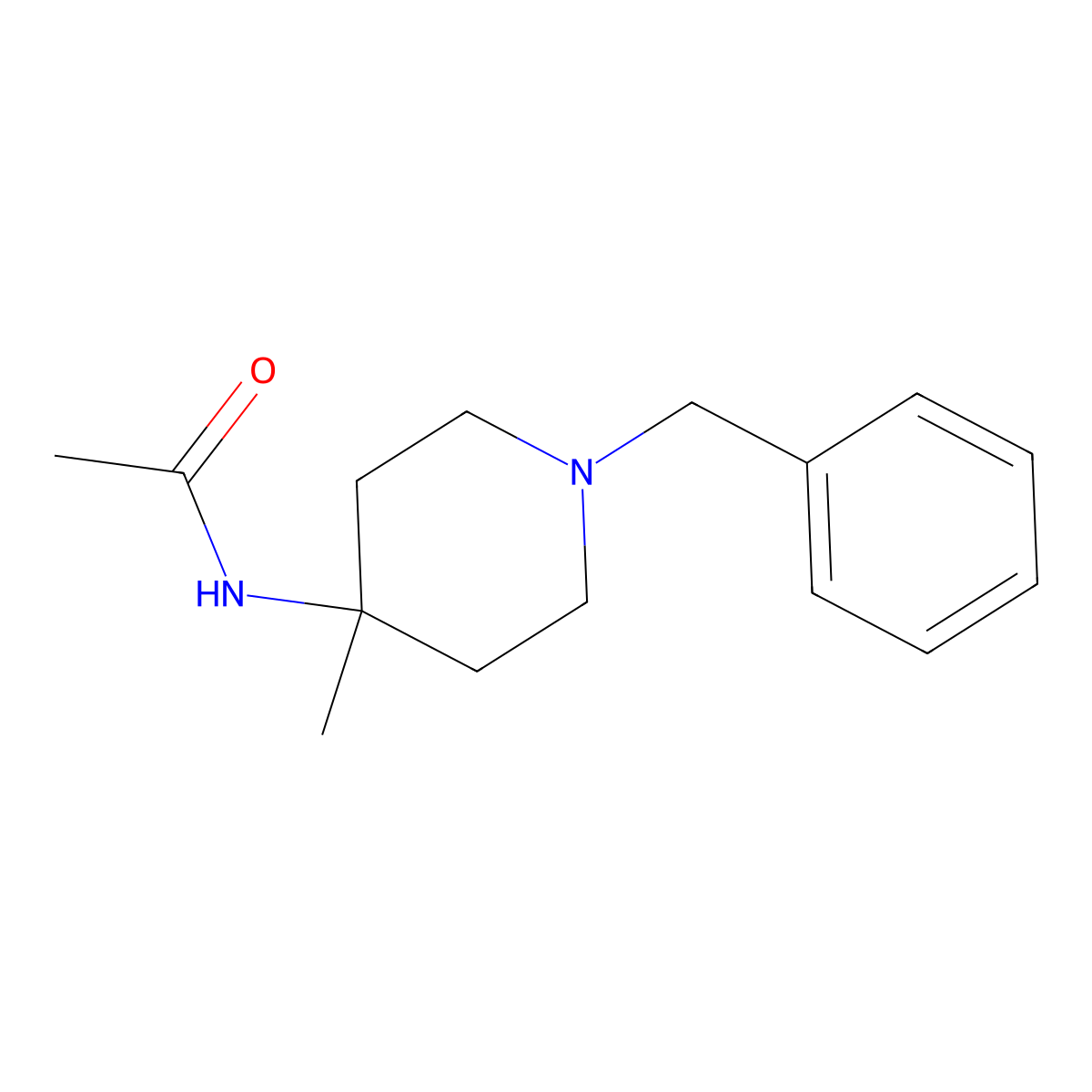 n-(1-Benzyl-4-methylpiperidin-4-yl)acetamide molecular structure, CAS 155928-37-3