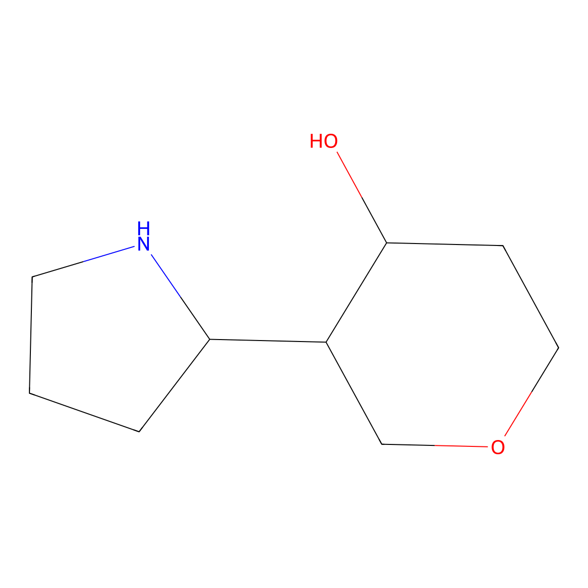 3-(Pyrrolidin-2-yl)oxan-4-ol molecular structure, CAS 1559310-25-6