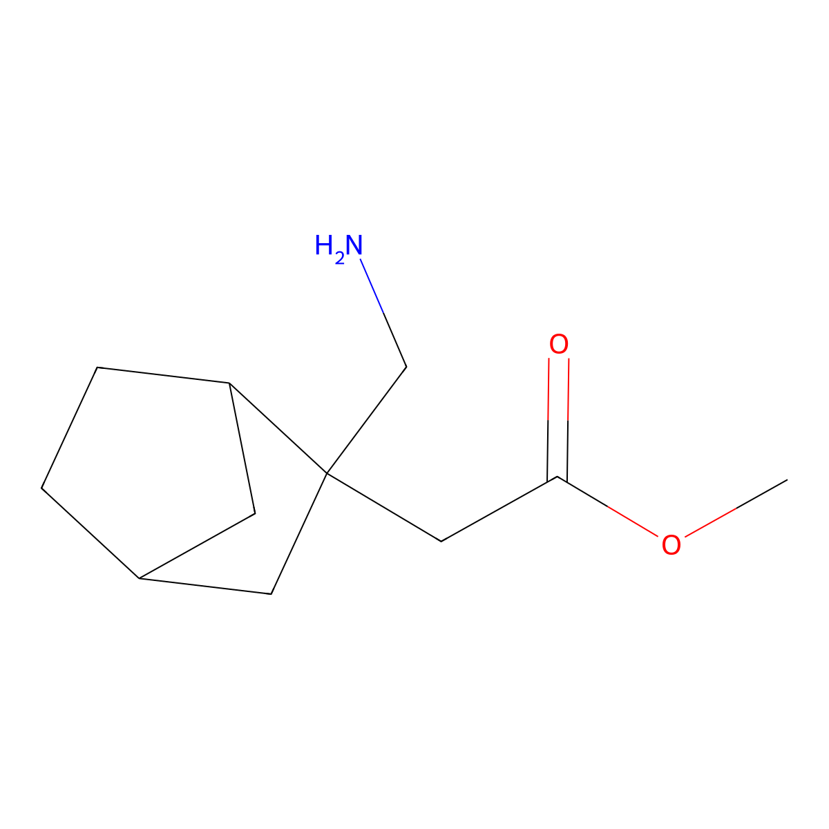 Methyl 2-[2-(aminomethyl)bicyclo[2.2.1]heptan-2-yl]acetate molecular structure, CAS 1559313-25-5