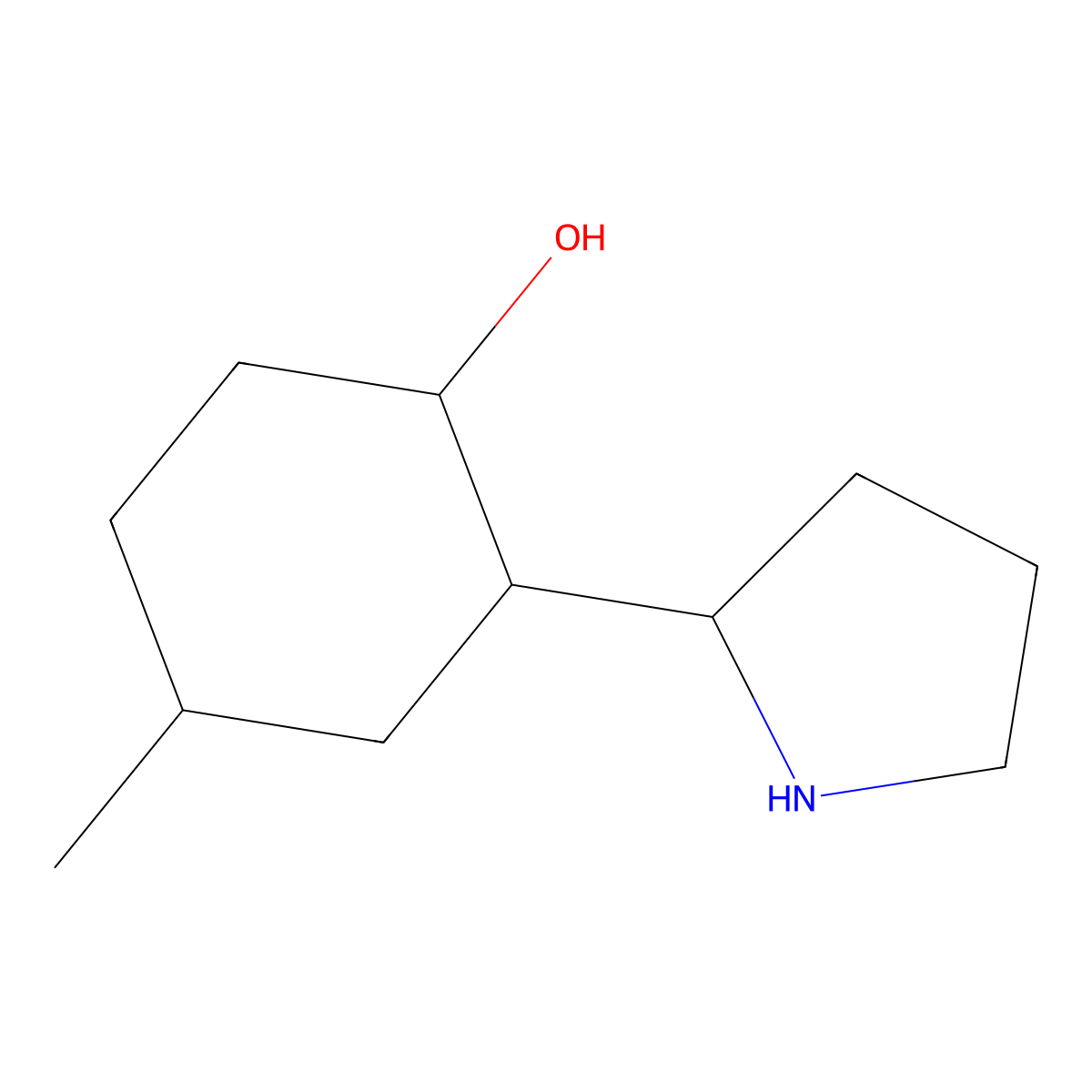 4-Methyl-2-(pyrrolidin-2-yl)cyclohexan-1-ol molecular structure, CAS 1559314-99-6