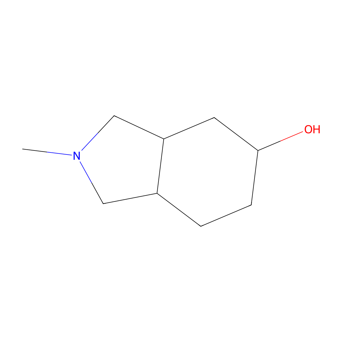 2-methyl-octahydro-1H-isoindol-5-ol molecular structure, CAS 1559342-77-6