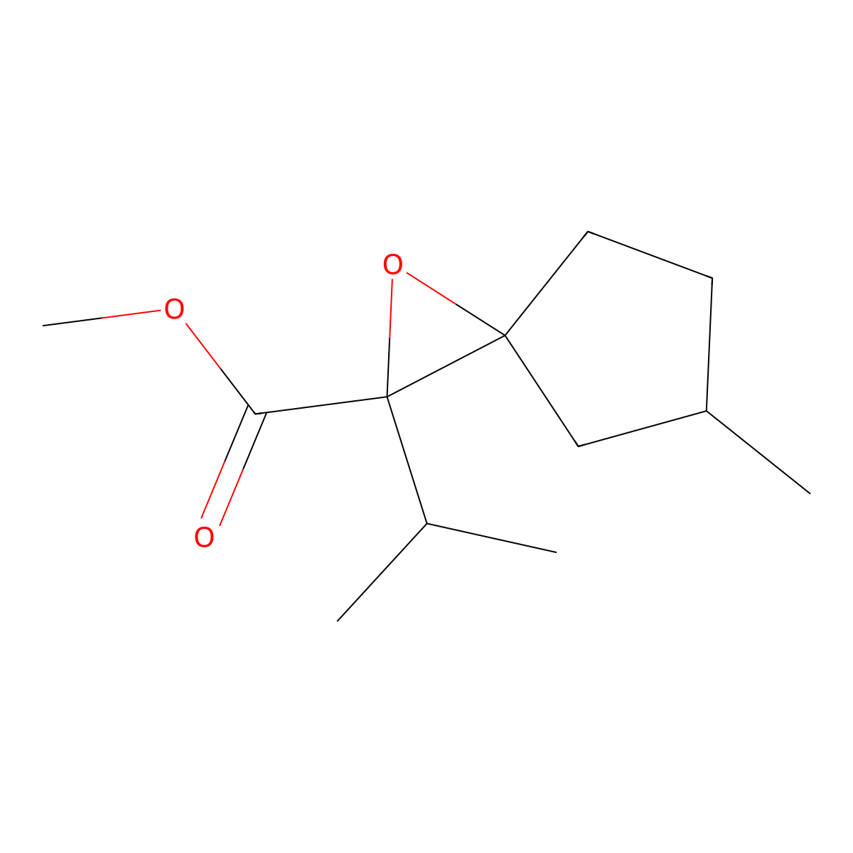 Methyl 5-methyl-2-(propan-2-YL)-1-oxaspiro[2.4]heptane-2-carboxylate molecular structure, CAS 1559423-20-9