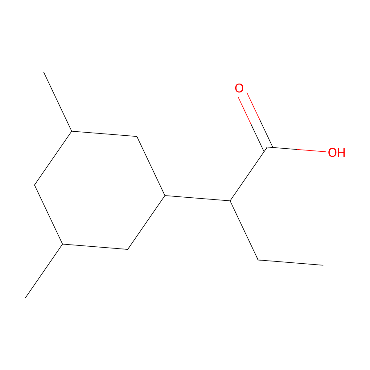 2-(3,5-Dimethylcyclohexyl)butanoic acid molecular structure, CAS 1559476-81-1