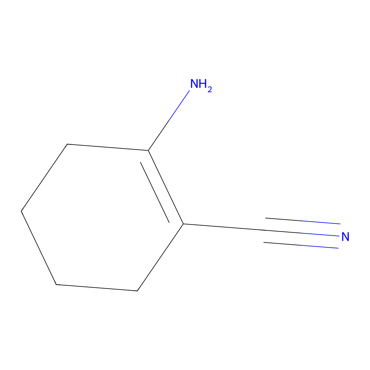 2-Aminocyclohex-1-ene-1-carbonitrile molecular structure, CAS 15595-71-8