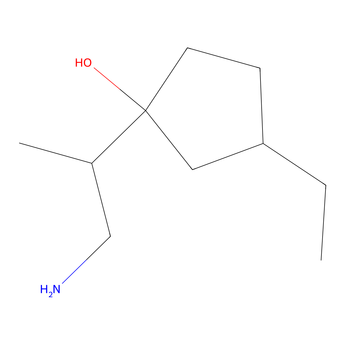 1-(1-Aminopropan-2-yl)-3-ethylcyclopentan-1-ol molecular structure, CAS 1559502-58-7