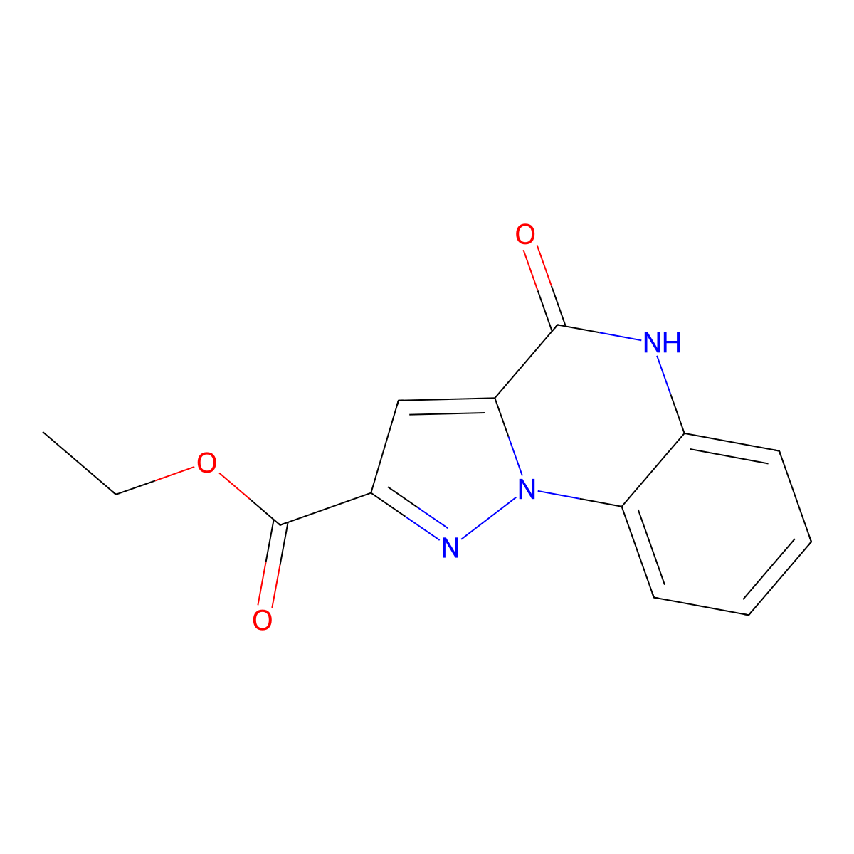 Ethyl 4-oxo-4,5-dihydropyrazolo[1,5-a]quinoxaline-2-carboxylate molecular structure, CAS 155951-19-2