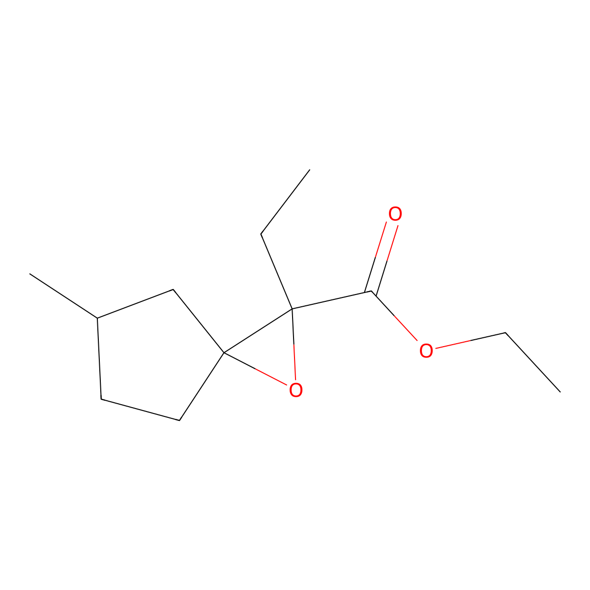 Ethyl 2-ethyl-5-methyl-1-oxaspiro[2.4]heptane-2-carboxylate molecular structure, CAS 1559510-42-7