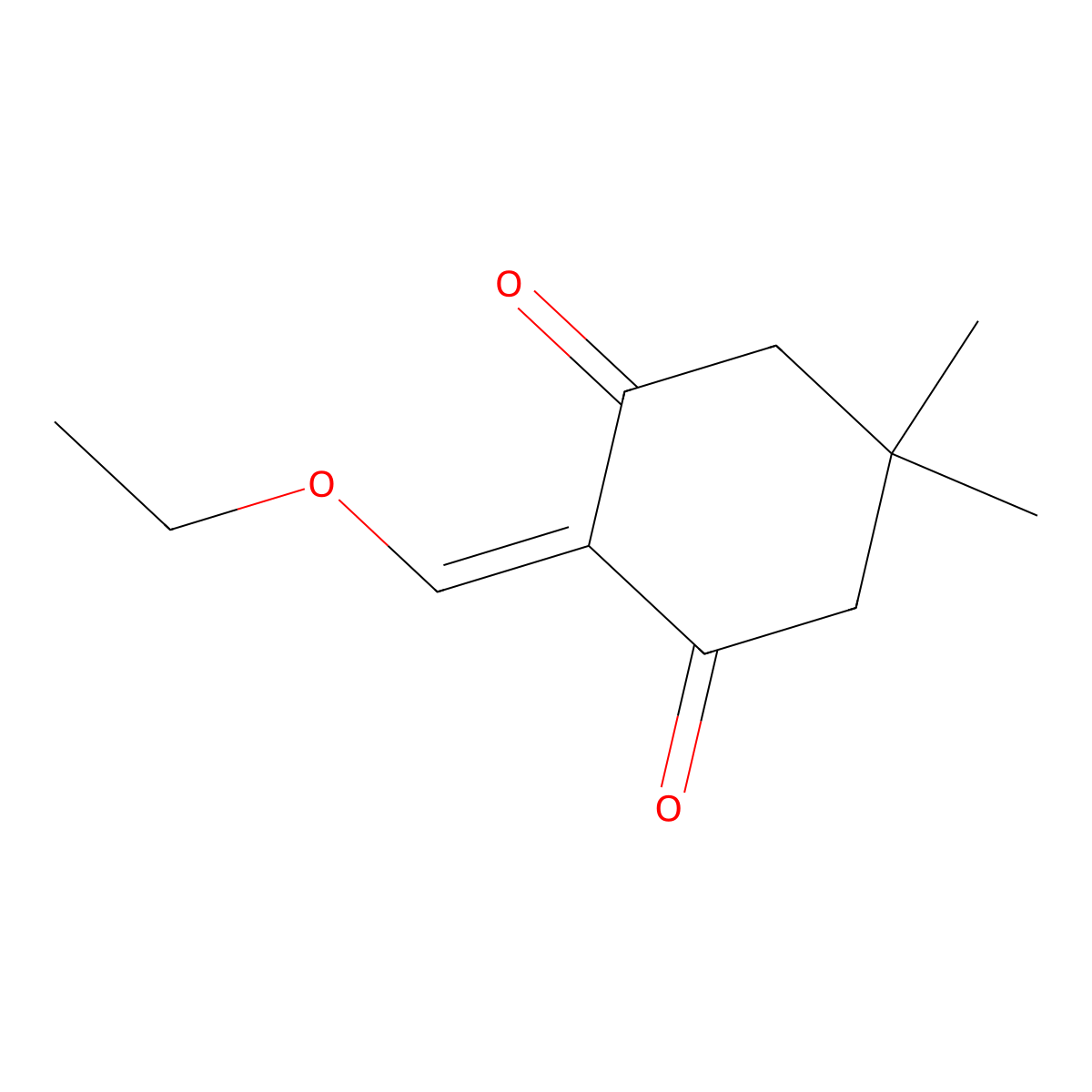 2-(Ethoxymethylidene)-5,5-dimethylcyclohexane-1,3-dione molecular structure, CAS 155953-49-4
