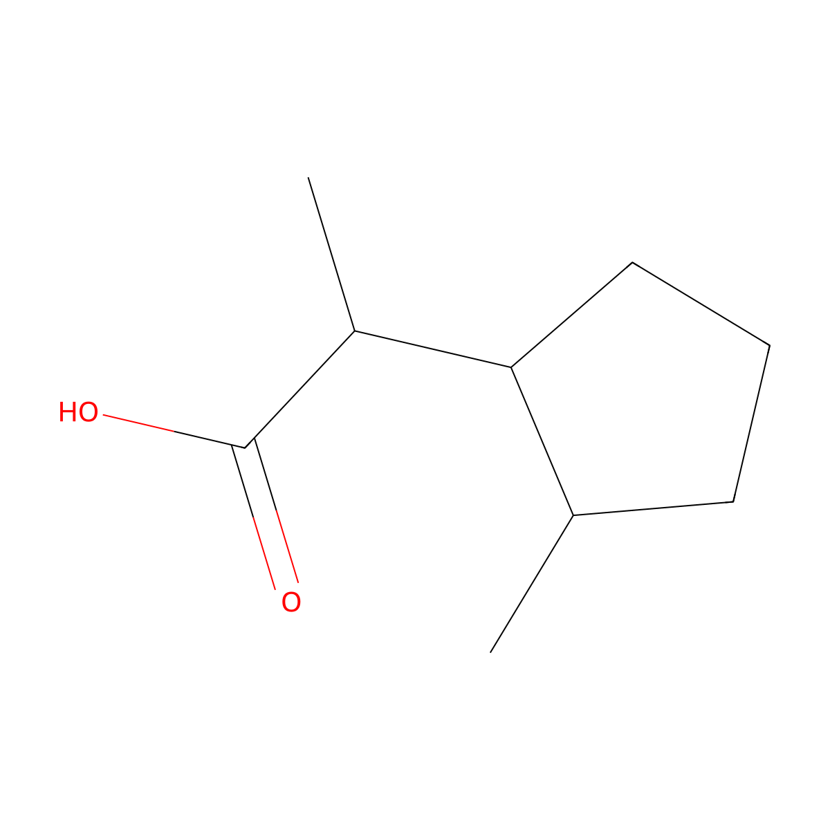 2-(2-Methylcyclopentyl)propanoic acid molecular structure, CAS 1559535-98-6