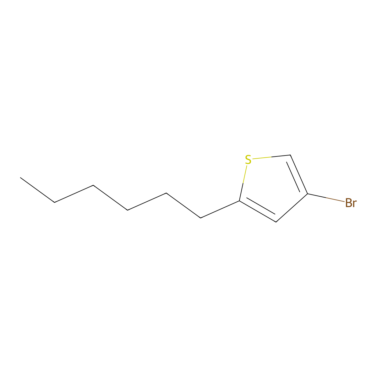 4-Bromo-2-hexylthiophene molecular structure, CAS 155954-63-5