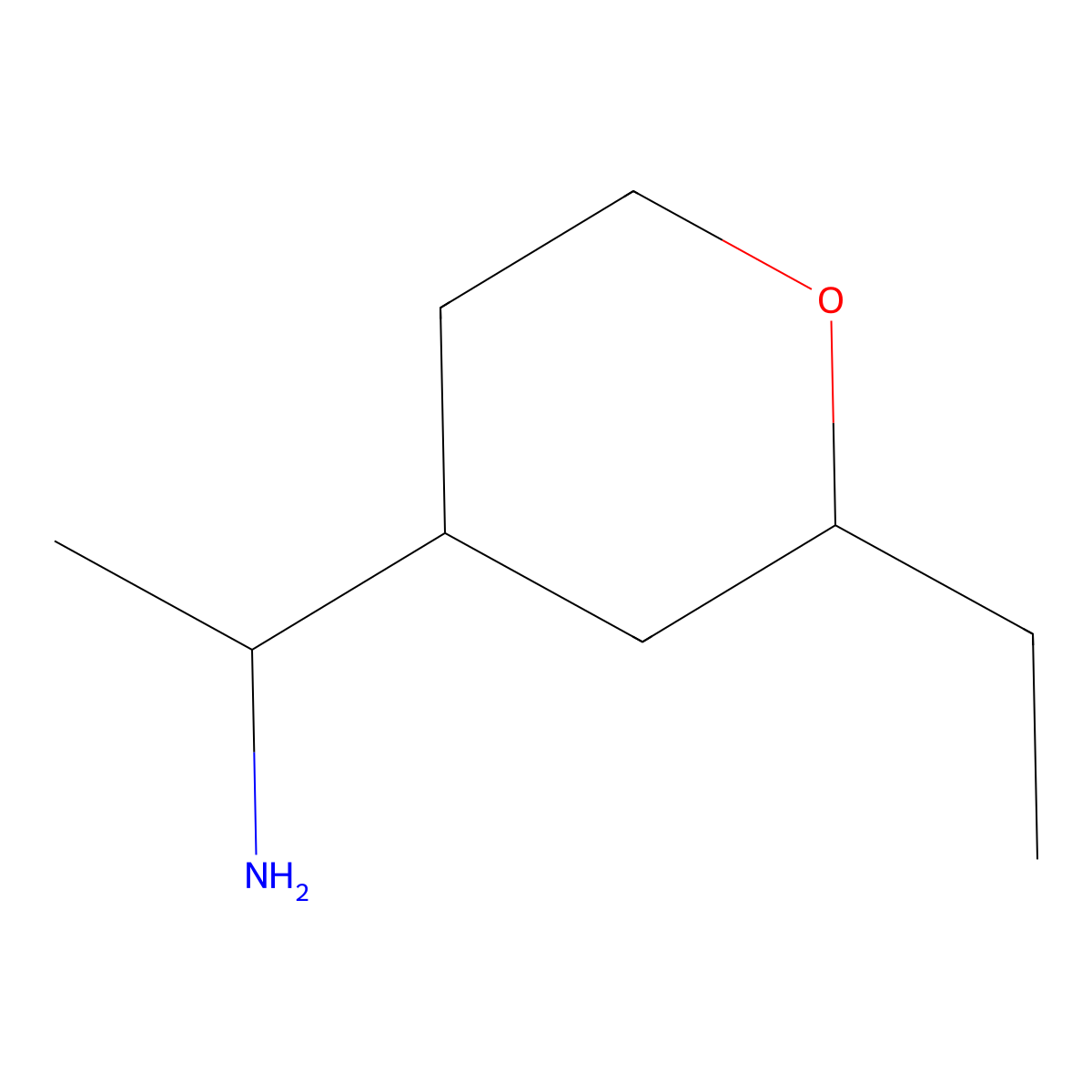 1-(2-Ethyloxan-4-yl)ethan-1-amine molecular structure, CAS 1559541-94-4