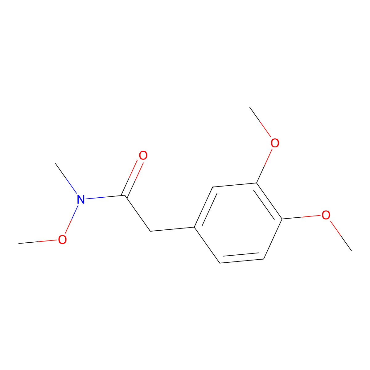 2-(3,4-dimethoxyphenyl)-N-methoxy-N-methylacetamide molecular structure, CAS 155955-78-5