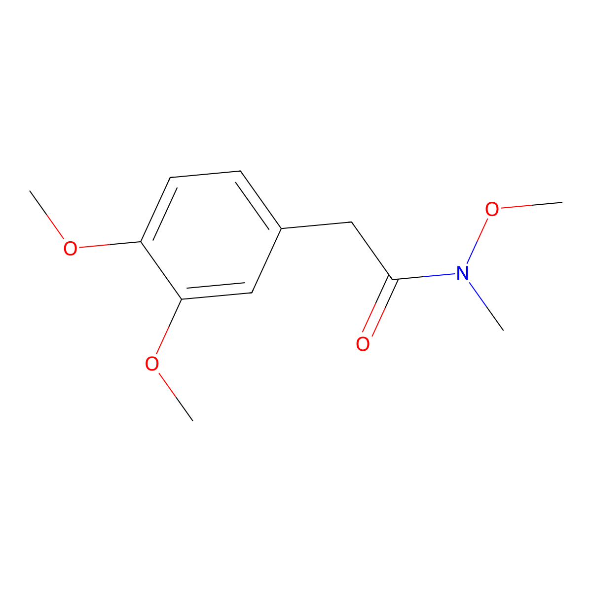 2-(3,4-dimethoxyphenyl)-N-methoxy-N-methylacetamide molecular structure, CAS 155955-78-5