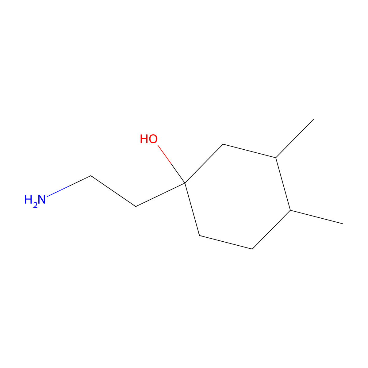 1-(2-Aminoethyl)-3,4-dimethylcyclohexan-1-ol molecular structure, CAS 1559585-22-6
