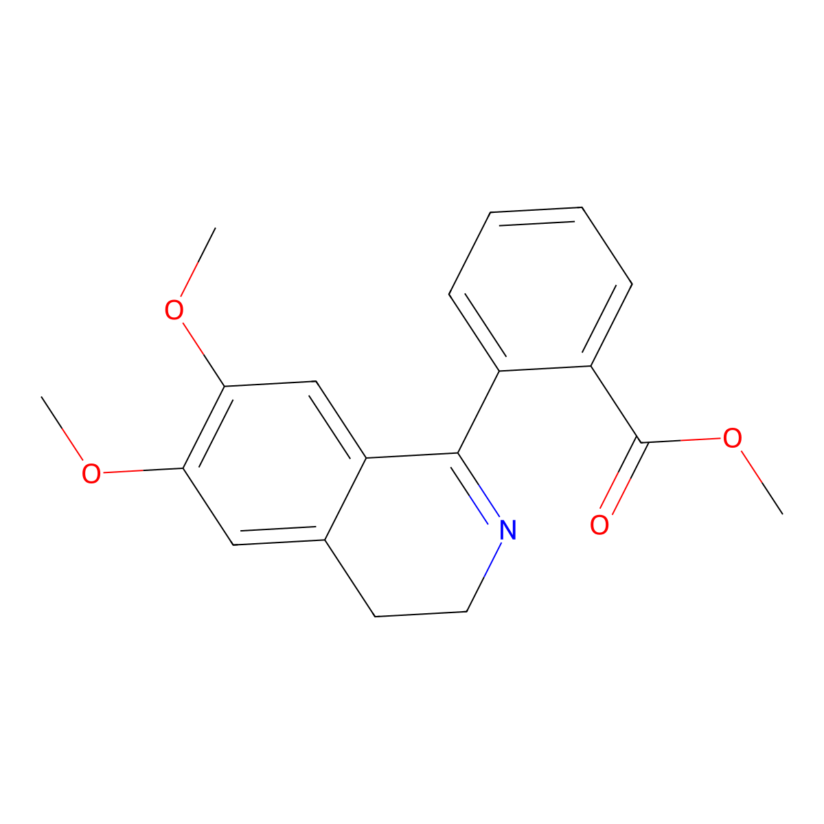 Methyl 2-(6,7-dimethoxy-3,4-dihydroisoquinolin-1-yl)benzoate molecular structure, CAS 155959-66-3