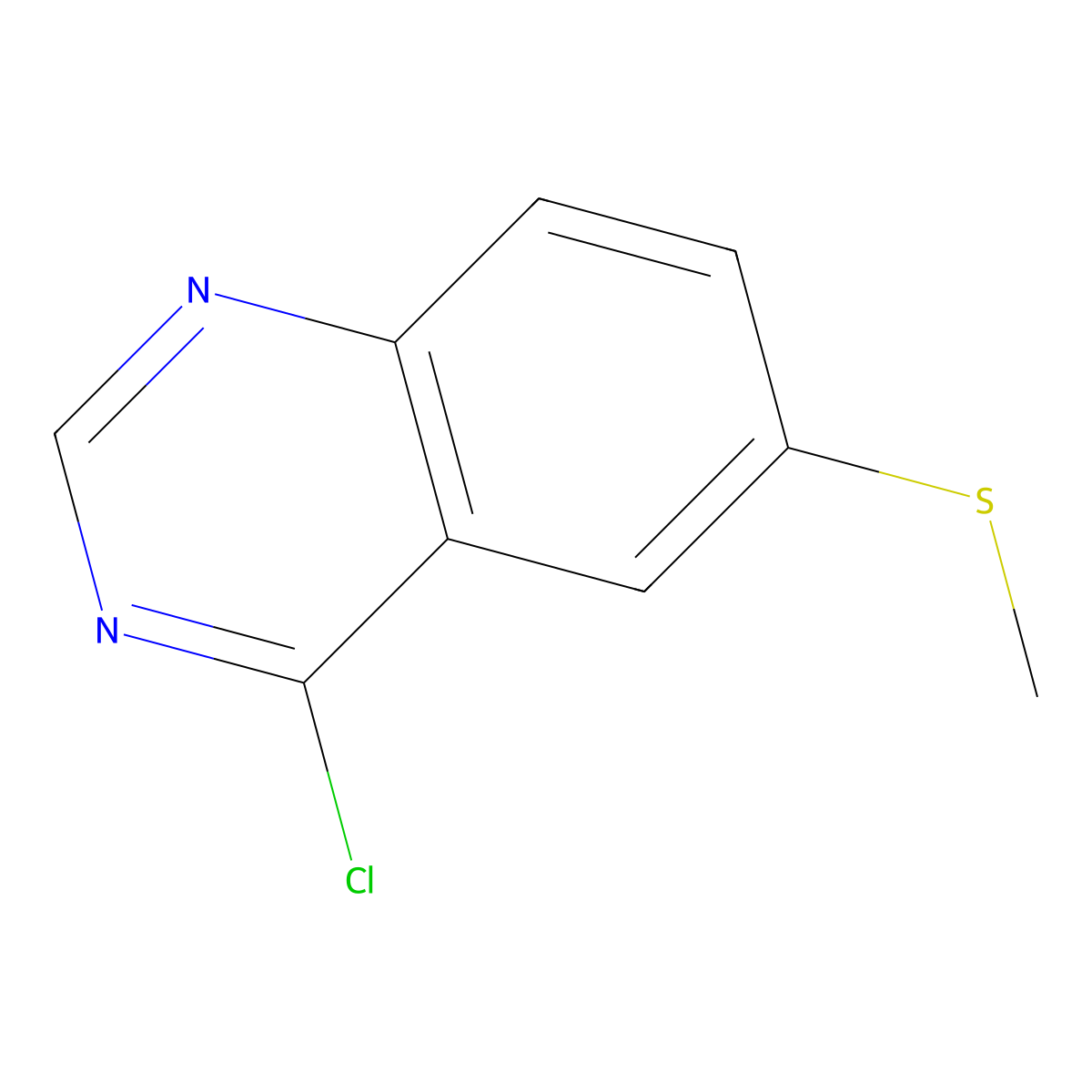 4-Chloro-6-(methylthio)quinazoline molecular structure, CAS 155960-93-3
