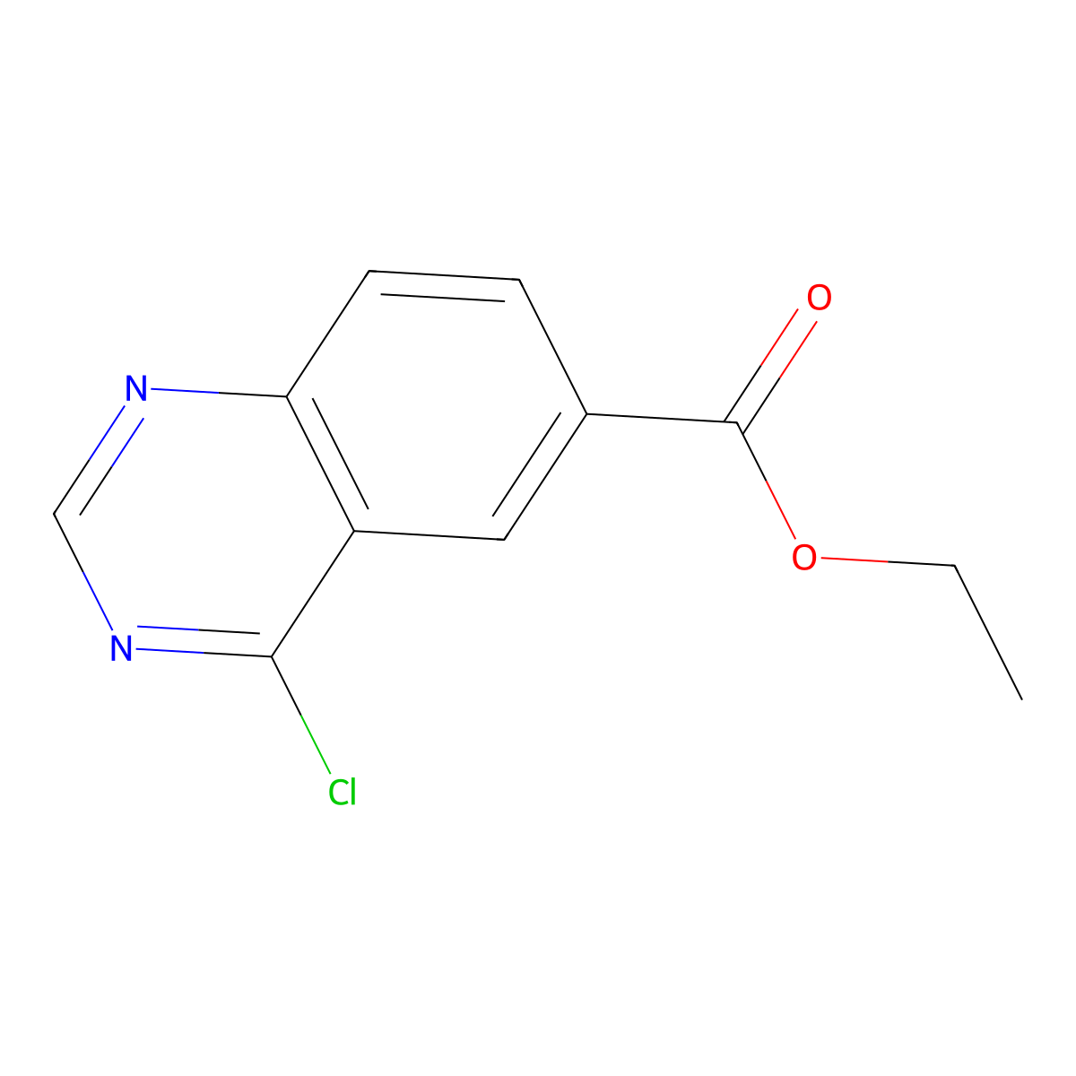 Ethyl 4-chloroquinazoline-6-carboxylate molecular structure, CAS 155960-94-4