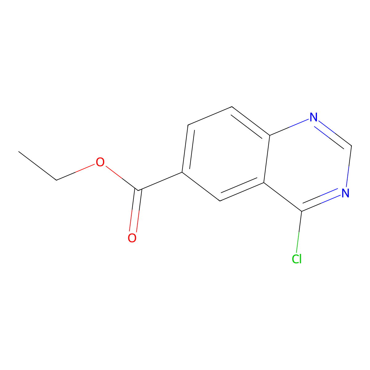 Ethyl 4-chloroquinazoline-6-carboxylate molecular structure, CAS 155960-94-4