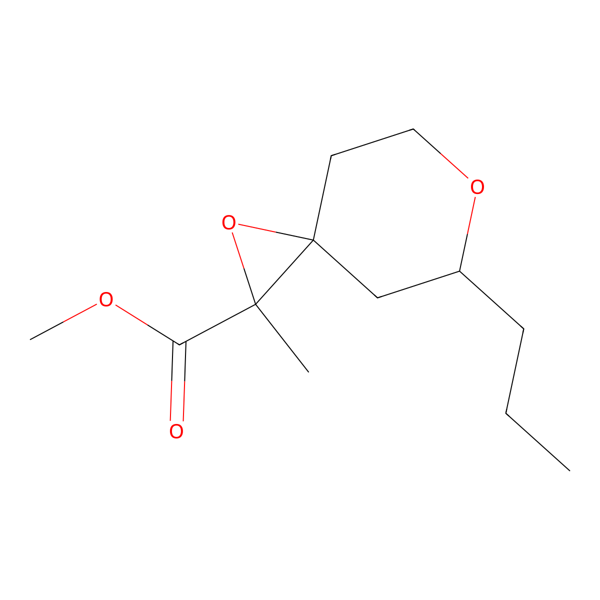 Methyl 2-methyl-5-propyl-1,6-dioxaspiro[2.5]octane-2-carboxylate molecular structure, CAS 1559602-80-0