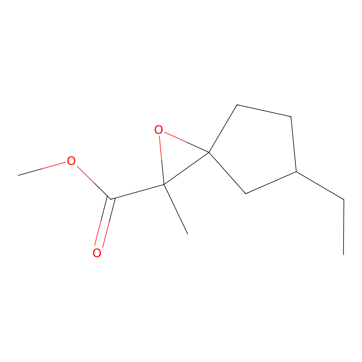 Methyl 5-ethyl-2-methyl-1-oxaspiro[2.4]heptane-2-carboxylate molecular structure, CAS 1559617-96-7