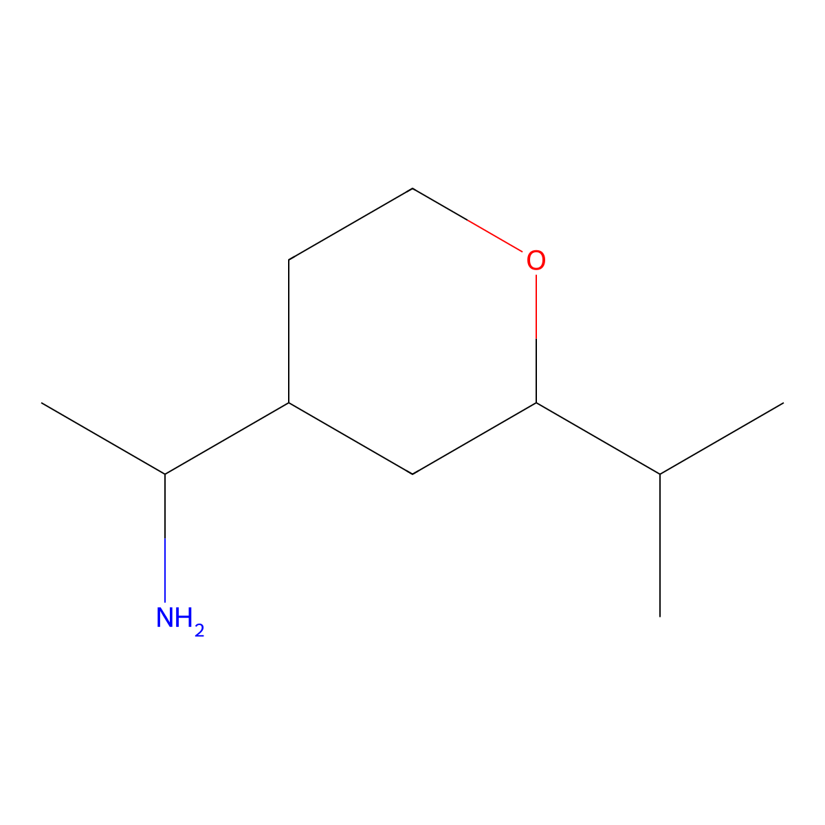 1-(2-Isopropyltetrahydro-2h-pyran-4-yl)ethan-1-amine molecular structure, CAS 1559650-22-4