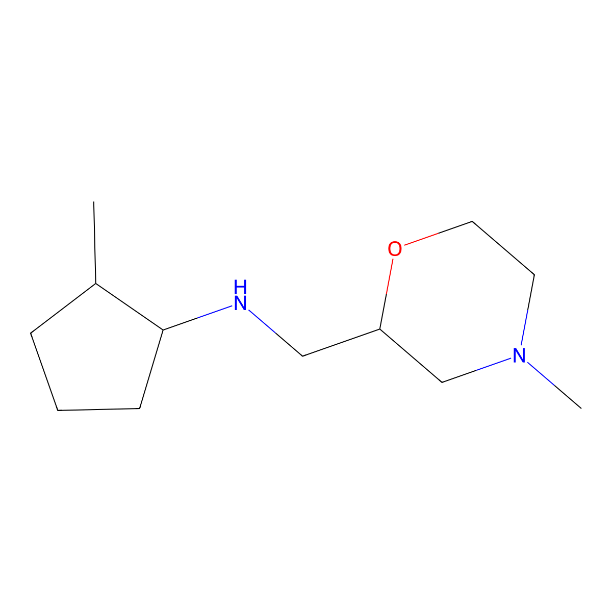 2-Methyl-N-[(4-methylmorpholin-2-yl)methyl]cyclopentan-1-amine molecular structure, CAS 1559657-97-4