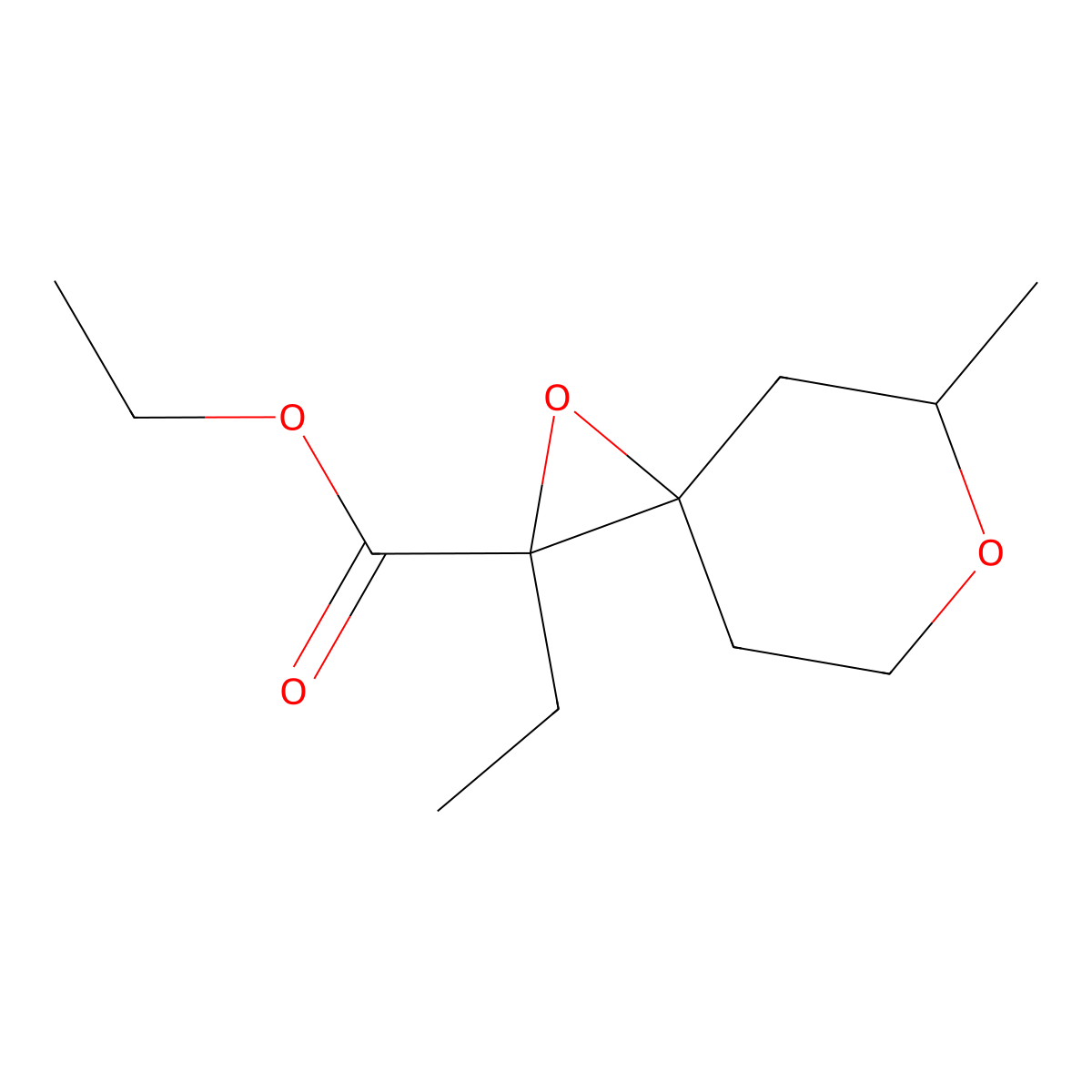 Ethyl 2-ethyl-5-methyl-1,6-dioxaspiro[2.5]octane-2-carboxylate molecular structure, CAS 1559664-92-4