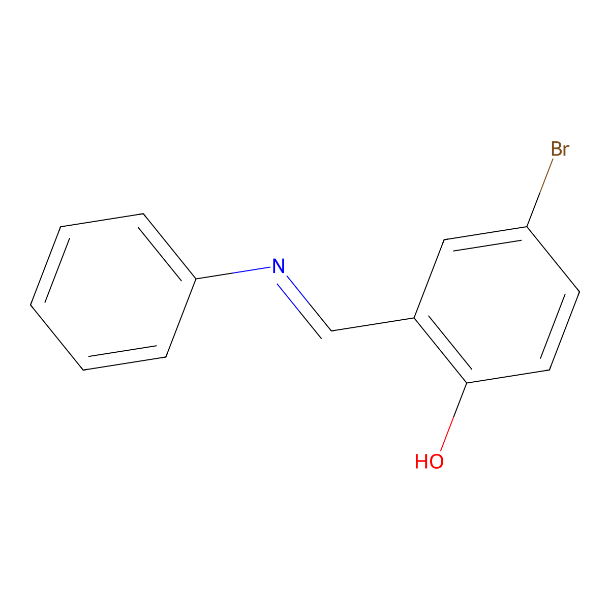 4-bromo-2-[(E)-(phenylimino)methyl]phenol molecular structure, CAS 15597-75-8