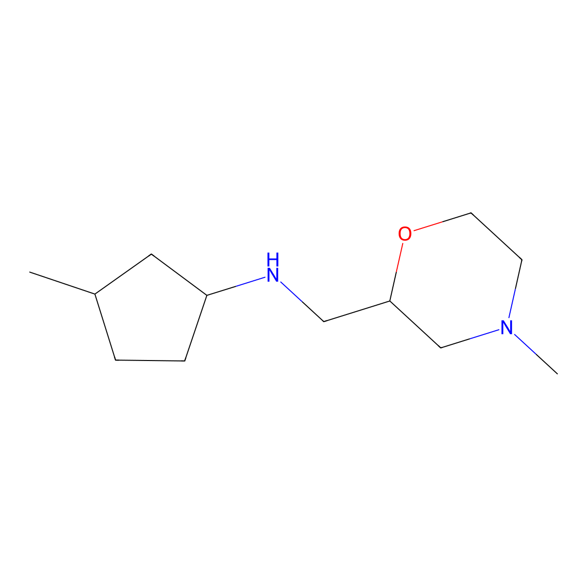 3-Methyl-N-[(4-methylmorpholin-2-yl)methyl]cyclopentan-1-amine molecular structure, CAS 1559722-28-9