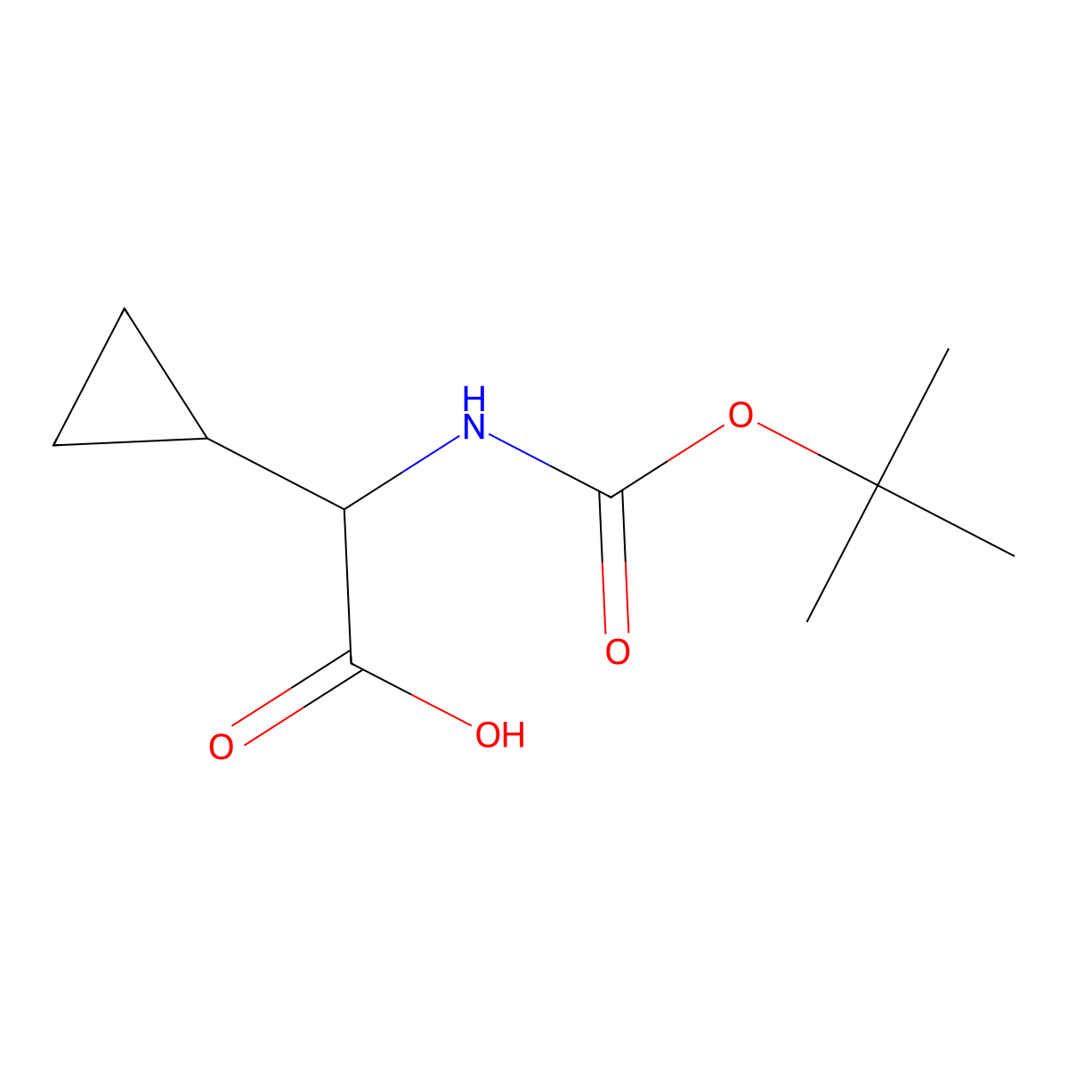 (S)-tert-Butoxycarbonylamino-cyclopropyl-acetic acid molecular structure, CAS 155976-13-9