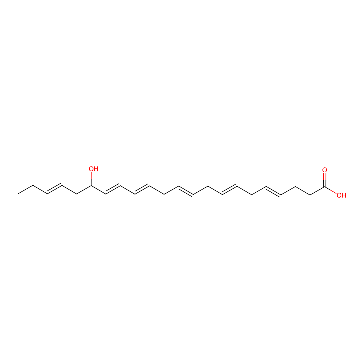 17R-hydroxy-4Z,7Z,10Z,13Z,15E,19Z-docosahexaenoic acid molecular structure, CAS 155976-53-7