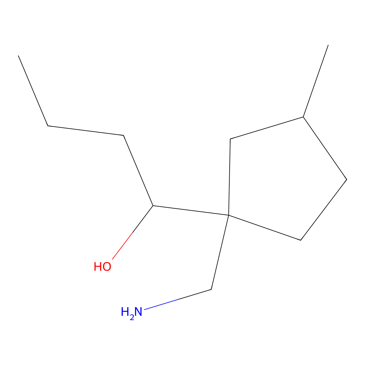 1-(1-(Aminomethyl)-3-methylcyclopentyl)butan-1-ol molecular structure, CAS 1559770-80-7