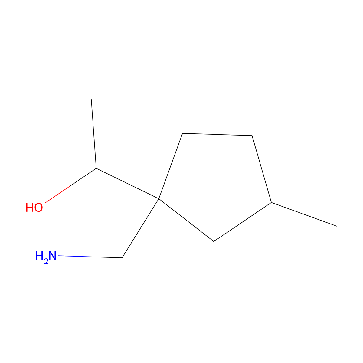 1-[1-(Aminomethyl)-3-methylcyclopentyl]ethan-1-OL molecular structure, CAS 1559794-06-7
