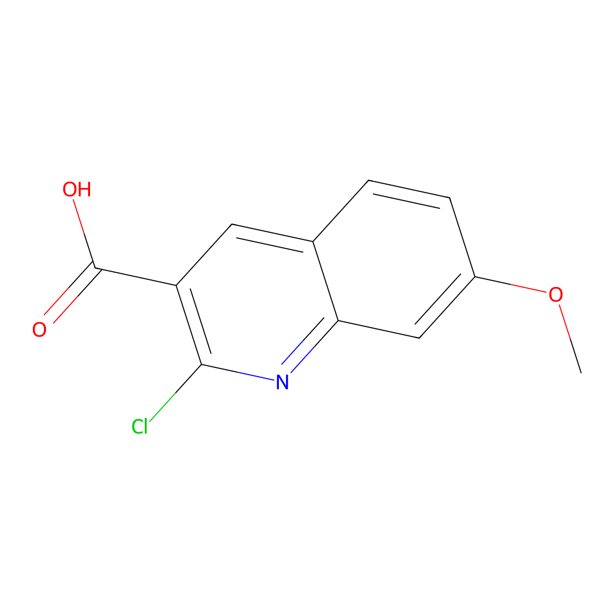 2-Chloro-7-methoxy-3-quinolinecarboxylic acid molecular structure, CAS 155983-20-3