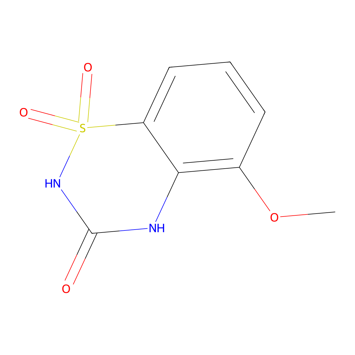 5-methoxy-3,4-dihydro-2H-1lambda6,2,4-benzothiadiazine-1,1,3-trione molecular structure, CAS 155983-99-6
