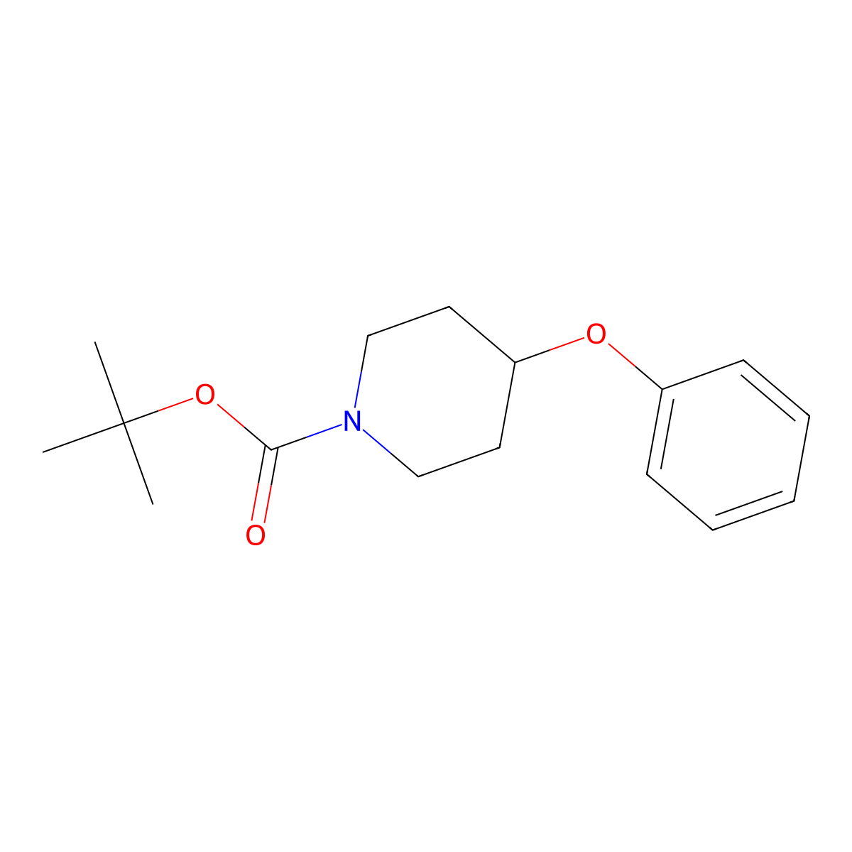 Tert-butyl 4-phenoxypiperidine-1-carboxylate molecular structure, CAS 155989-69-8