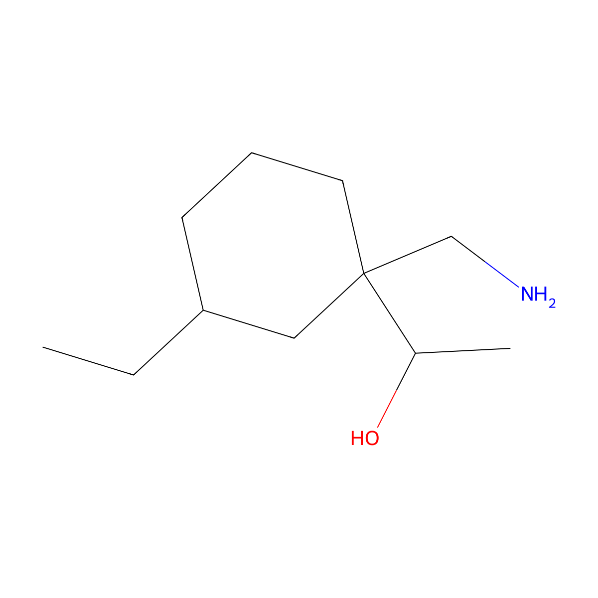 1-[1-(Aminomethyl)-3-ethylcyclohexyl]ethan-1-OL molecular structure, CAS 1559896-48-8