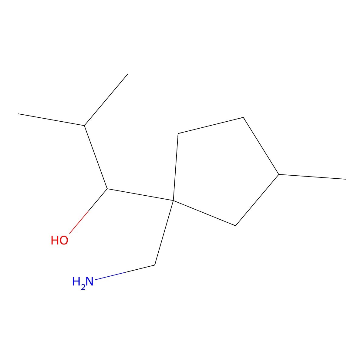 1-[1-(Aminomethyl)-3-methylcyclopentyl]-2-methylpropan-1-OL molecular structure, CAS 1559905-09-7